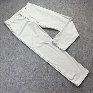 Lululemon Commission Pants Men 34 x 31 Beige Classic Fit Tapered LM5AEXS
